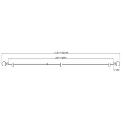 Kit de tringle à rideau extensible simple embout boule Syros effet chêne 200/330cm Ø16/19mm GoodHome