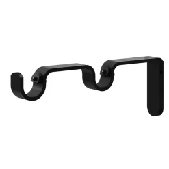 Kit de tringle à rideau extensible double embout boule Araxos métal noir 200/330 cm Ø16/19mm GoodHome