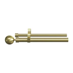 Kit de tringle à rideau extensible double embout boule Elasa effet laiton doré 200/330 cm Ø25/28mm GoodHome