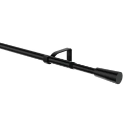 Kit de tringle à rideau extensible embout bouchon 120/210 cm Ø16/19 mm noir