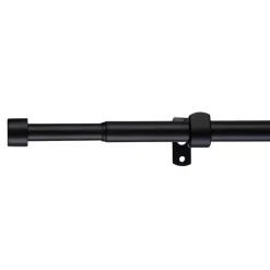 Kit de tringle à rideau extensible embout bouchon Odali 120/210 cm, Ø13/16 mm noir mat