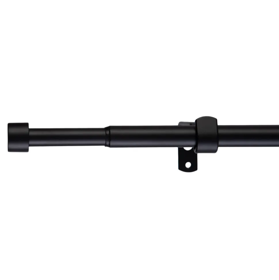 Kit de tringle à rideau extensible embout bouchon Odali 120/210 cm, Ø13/16 mm noir mat