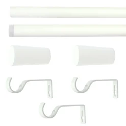 Kit de tringle à rideau extensible embout cône GoodHome 120/210cm, ⌀25/28mm blanc