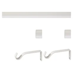 Kit de tringle à rideau extensible embout bouchon Odali 120/210 cm, Ø13/16 mm blanc mat