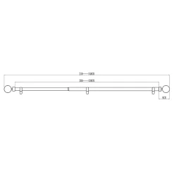 Kit de tringle à rideau extensible simple embout boule Syros effet chêne 200/330cm Ø25/28mm GoodHome