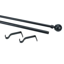 Kit de tringle à rideau extensible embout boule Araxos GoodHome 200/330 cm, Ø16/19 mm noir