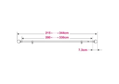 Kit de tringle à rideau extensible embout boule Araxos GoodHome 200/330 cm, Ø16/19 mm noir