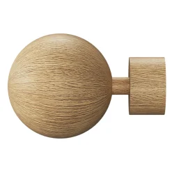Kit de tringle à rideau extensible double embout boule Syros effet chêne 200/330 cm Ø25/28mm GoodHome