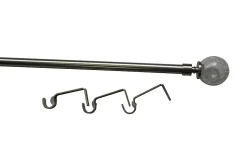 Kit de tringle à rideau extensible embout boule Athens GoodHome 120/210 cm, Ø16/19 mm gris