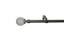 Kit de tringle à rideau extensible embout boule Athens GoodHome 120/210 cm, Ø16/19 mm gris