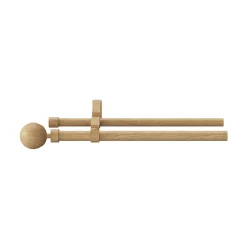 Kit de tringle à rideau extensible double embout boule Syros effet chêne 120/160 cm Ø16/19mm GoodHome