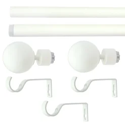 Kit de tringle à rideau extensible embout boule GoodHome 120/210cm, ⌀25/28mm blanc