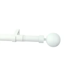 Kit de tringle à rideau extensible embout boule GoodHome 120/210cm, ⌀25/28mm blanc