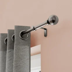 Kit de tringle à rideau extensible embout boule Athens GoodHome 200/330 cm, Ø25/28 mm gris