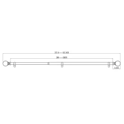 Kit de tringle à rideau extensible embout boule Athens GoodHome 200/330 cm, Ø25/28 mm gris