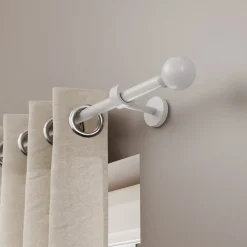 Kit de tringle à rideau extensible embout boule Anafi GoodHome 200/330 cm Ø19mm blanc
