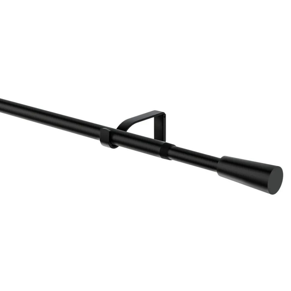 Kit de tringle à rideau extensible embout cône Araxos GoodHome 200/330 cm, Ø16/19 mm noir