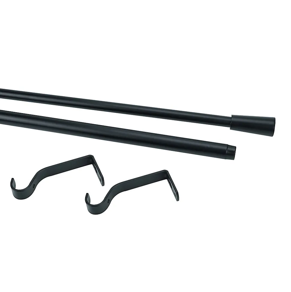 Kit de tringle à rideau extensible embout cône Araxos GoodHome 200/330 cm, Ø16/19 mm noir
