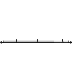 Kit de tringle à rideau extensible double embout boule Araxos métal noir 120/210 cm Ø16/19mm GoodHome