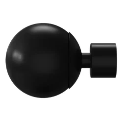 Kit de tringle à rideau extensible double embout boule Araxos métal noir 120/210 cm Ø16/19mm GoodHome