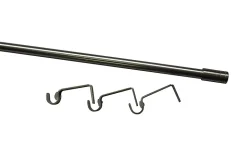 Kit de tringle à rideau extensible embout bouchon Athens GoodHome 120/210 cm, Ø19mm gris