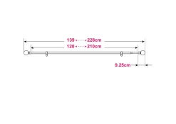 Kit de tringle à rideau extensible embout boule Araxos GoodHome 120/210 cm, Ø25/28mm noir