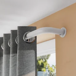 Kit de tringle à rideau extensible industriel Anafi GoodHome 120/210 cm, Ø25/28 mm blanc