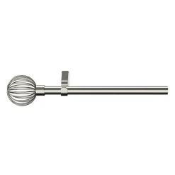 Kit de tringle à rideau extensible simple embout cage Athens métal gris chromé 120/210cm Ø16/19mm GoodHome