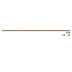 Kit de tringle à rideau simple embout boule bois de hêtre marron L.200cm