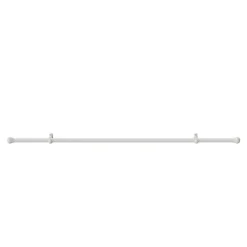 Kit de tringle à rideau simple embout boule blanc mat L.150 cm
