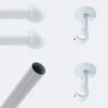 Kit de tringle à rideaux Blanc 200cm Diam.20mm Embout Boule - Fixation Plafond - Boulet