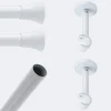 Kit de tringle à rideaux Blanc 200cm Diam.20mm Embout Pommeau - Fixation Mur - Boulet