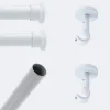 Kit de tringle à rideaux Blanc 200cm Diam.20mm Embout Chapeau - Fixation Plafond - Boulet