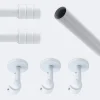 Kit de tringle à rideaux Blanc 250cm Diam.20mm Embout Cylindre 2ST - Fixation Plafond - Boulet