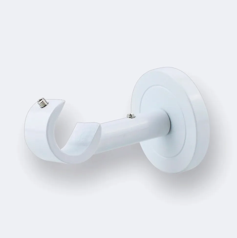 Kit de tringle à rideaux Blanc 300cm Diam.20mm Embout Boule - Fixation Plafond - Boulet