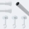 Kit de tringle à rideaux Blanc 250cm Diam.20mm Embout Pommeau - Fixation Mur - Boulet