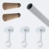 Kit de tringle à rideaux Blanc 250cm Diam.20mm Embout Cône Bois - Fixation Mur - Boulet