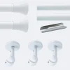Kit de tringle à rideaux Blanc 300cm Diam.20mm Embout Pommeau - Fixation Plafond - Boulet