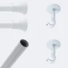 Kit de tringle à rideaux Blanc 200cm Diam.20mm Embout Pommeau - Fixation Plafond - Boulet