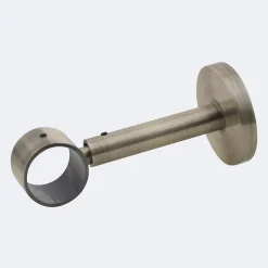 Kit de tringle à rideaux Bronze 200cm Diam.28mm Embout Capuchon - Fixation Mur - Boulet