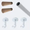 Kit de tringle à rideaux Blanc 250cm Diam.20mm Embout Cône Bois - Fixation Plafond - Boulet