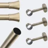 Kit de tringle à rideaux Bronze 250cm Diam.28mm Embout Pommeau - Fixation Mur - Boulet