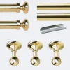 Kit de tringle à rideaux Laiton Poli Verni 300cm Diam.20mm Embout Regency - Fixation Plafond - Boulet