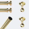 Kit de tringle à rideaux Laiton Poli Verni 200cm Diam.20mm Embout Regency - Fixation Plafond - Boulet