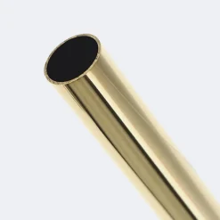 Kit de tringle à rideaux Laiton Poli Verni 200cm Diam.20mm Embout Regency - Fixation Plafond - Boulet
