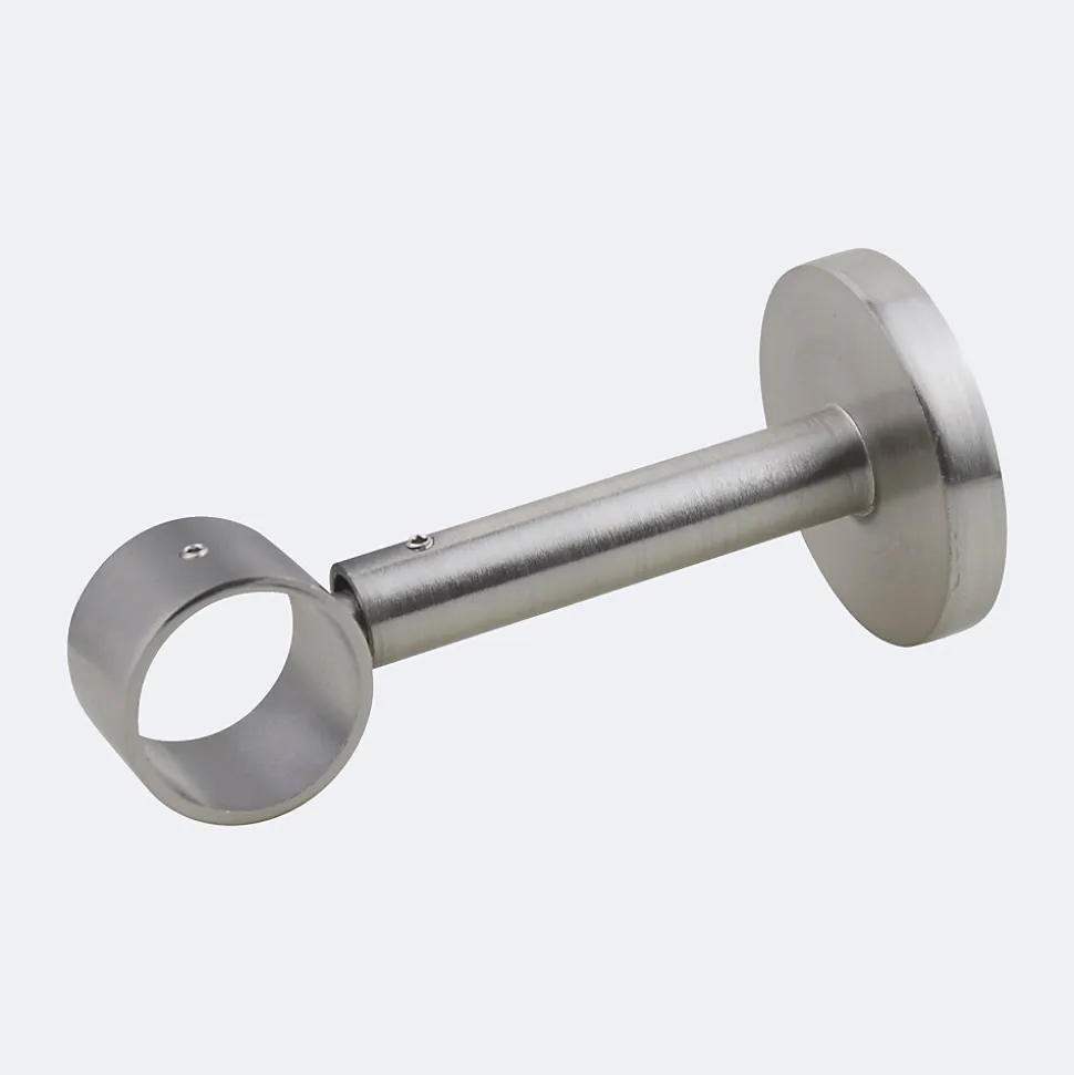 Kit de tringle à rideaux Nickel Mat 300cm Diam.28mm Embout Boule - Fixation Mur - Boulet