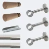 Kit de tringle à rideaux Nickel Mat 300cm Diam.28mm Embout Cône Bois - Fixation Mur - Boulet