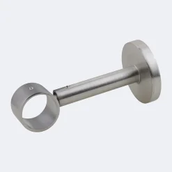 Kit de tringle à rideaux Nickel Mat 300cm Diam.28mm Embout Cône Bois - Fixation Mur - Boulet