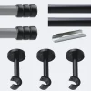 Kit de tringle à rideaux Noir Mat 300cm Diam.20mm Embout Cylindre 2ST - Fixation Mur - Boulet