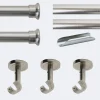 Kit de tringle à rideaux Nickel Mat 300cm Diam.20mm Embout Chapeau - Fixation Plafond - Boulet
